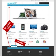 Categories menu in footer with dropup, foto - 2
